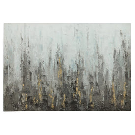 60" x 40" Abstract Hand-Embellished Canvas Art Print - Gray