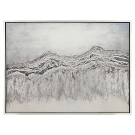 47" x 35" Mountain Handpainted Canvas Wall Art - Gray