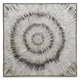 40" x 40" Abstract Handpainted Canvas Wall Art with Silver Foil