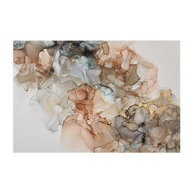 53" x 35" Abstract Metallic Tempered Glass Wall Art - Multi