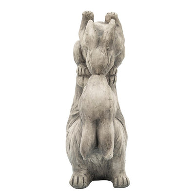 15" Polyresin Kissing Bunnies Figurine - Antique White