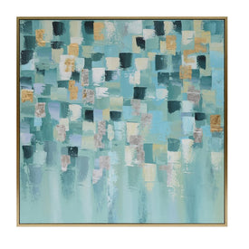 52" x 52" Geometric Oil Painting - Multi