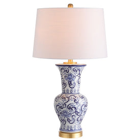 Leo Ceramic Table Lamp - Blue and White