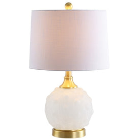 Ilsa Glass Table Lamp - White and Brass Gold
