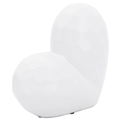 8" Ceramic Heart - White
