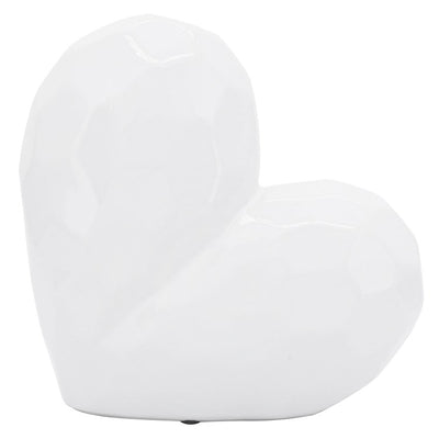 8" Ceramic Heart - White