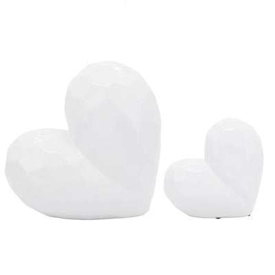 8" Ceramic Heart - White