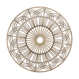 36" Round Wicker Wall Decor - Brown