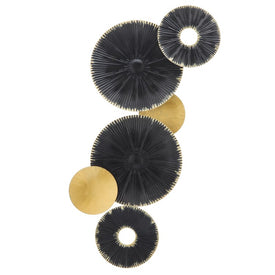 38" Metal Lily Pads Wall Decor - Black
