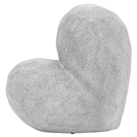 11" Ceramic Heart - Silver