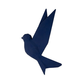 8" Polyresin Origami Bird Wall Decor - Navy