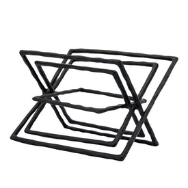 11" Metal Square Links Sculpture - Black