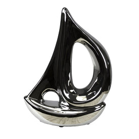 8" Silver Ceramic Sailboat