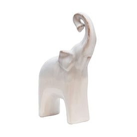 6" x 11" Ceramic Elephant - Cream