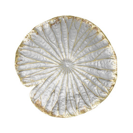 14" Polyresin Lotus Wall Decor - Silver/Gold
