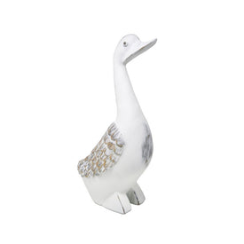 20" Polyresin Duck Figurine - Antique White