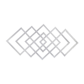 40" Diamond Metal Wall Decor - Silver