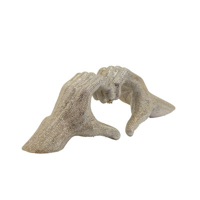 Hands Forming Love Heart Sculpture - Champagne