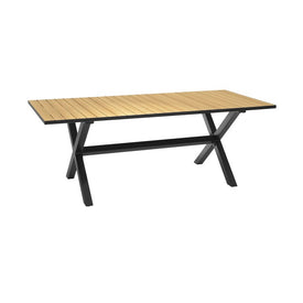 Paseo Outdoor Black Aluminum Rectangular Dining Table