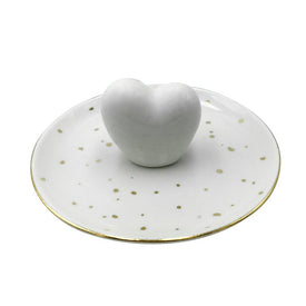 6" Heart Trinket Tray - White