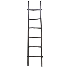 76" Decorative Wooden Ladder - Black