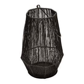 13" Metal Wire Lantern - Gray