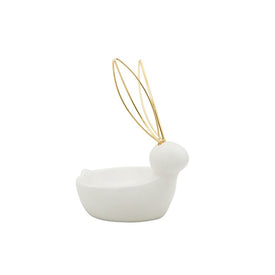 6" Bunny Trinket Tray - White