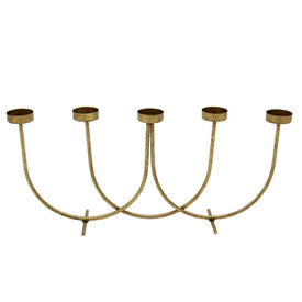18" Five-Cup Metal Votive Candle Holder - Gold Leaf