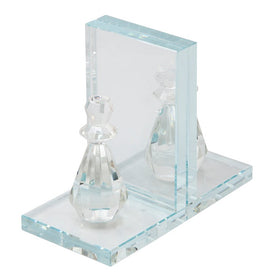 Crystal Chess Piece Bookends Set of 2 - Clear