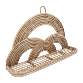 27" Rattan Wall Decor with Tray - Natural