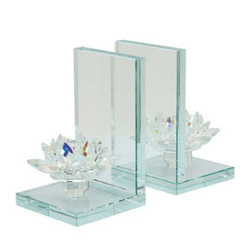 Crystal Lotus Bookends Set of 2 - Rainbow