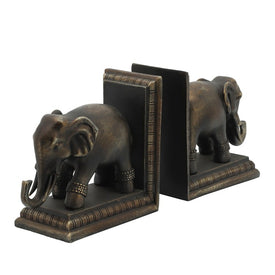 Polished Elephant Bookends Set of 2