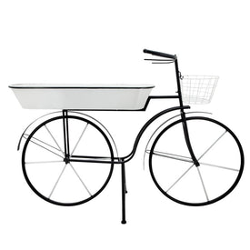 46" x 15" x 30" Metal Bike Planter - White (Knockdown Design)