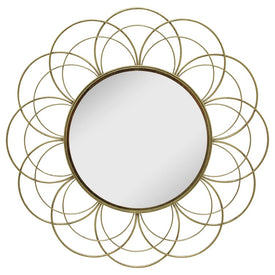 32" Metal Flower Frame Mirror - Gold