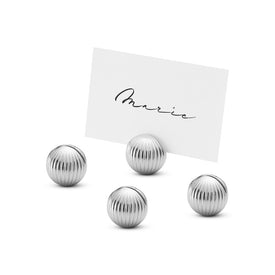 Bernadotte Zinc Alloy Table Card Holders Set of 4 - Chrome Plated