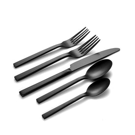 Chef's Table Matte Midnight Twenty-Piece Flatware Set, Service for 4
