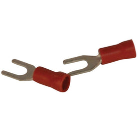 Spade Connector Forked #10 Stud 13/64 ID Insulated 16-14 American Wire Gauge 100 Pack 105 Degree Celsius