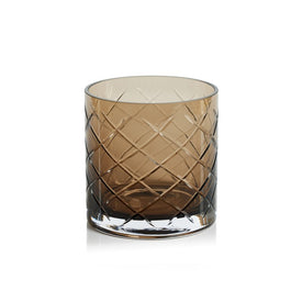 Mariel 6" Tall Hand-Cut Glass Vase/Candle Holder