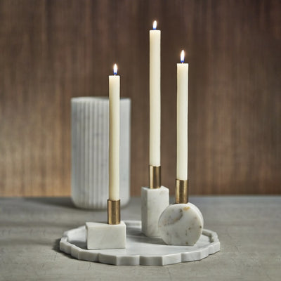 Malakai Rectangular Marble Candle Holders Set of 2