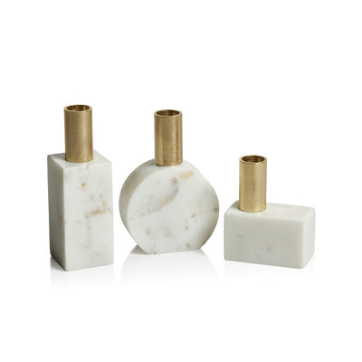 Malakai Rectangular Marble Candle Holders Set of 2