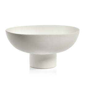Kumasi Ceramic Footed Bowl - White