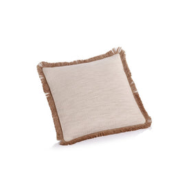 Amaranth Fringed Cotton and Jute Throw Pillows Set of 2