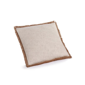 Amaranth Fringed Cotton and Jute Throw Pillows Set of 2