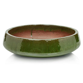 Zeno Green Glazed Stoneware Planter Bowl