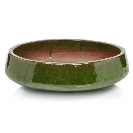 Zeno Green Glazed Stoneware Planter Bowl