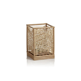 Cebu Bamboo Hurricane Candle Holder with Crisscross Pattern