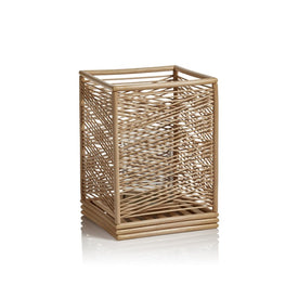 Cebu Bamboo Hurricane Candle Holder with Crisscross Pattern
