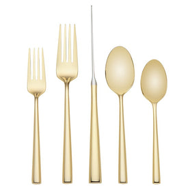 Malmo Gold Five-Piece Flatware Place Setting Set