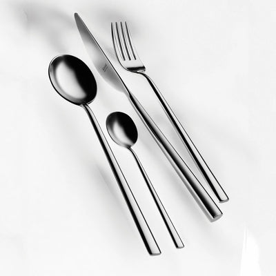 Movida Ice Oro Nero Five-Piece Flatware Place Setting