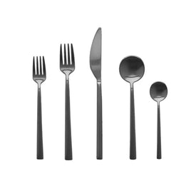 Movida Ice Oro Nero Five-Piece Flatware Place Setting
